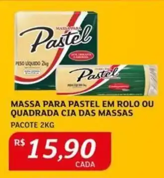 Assaí Atacadista MASSA PARA PASTEL EM ROLO OU QUADRADA CIA DAS MASSAS PACOTE 2KG oferta