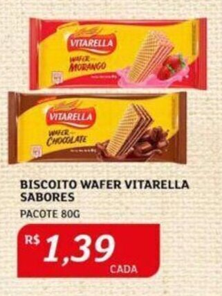 Assaí Atacadista BISCOITO WAFER VITARELLA SABORES PACOTE 80G oferta