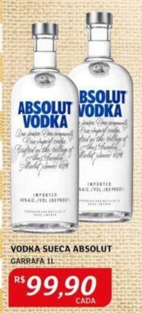 Assaí Atacadista VODKA SUECA ABSOLUT GARRAFA IL oferta
