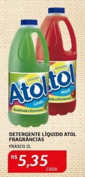 Assaí Atacadista DETERGENTE LÍQUIDO ATOL FRAGRÂNCIAS FRASCO 2L oferta