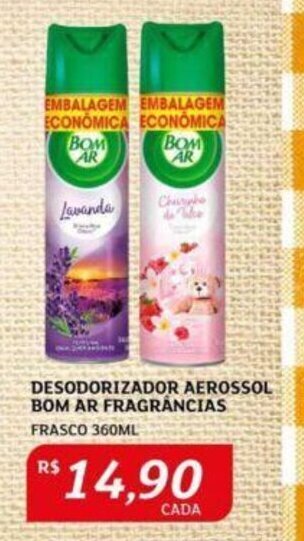 Assaí Atacadista DESODORIZADOR AEROSSOL BOM AR FRAGRÂNCIAS FRASCO 360ML oferta