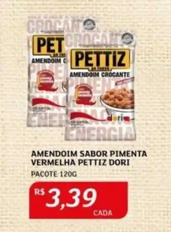 Assaí Atacadista AMENDOIM SABOR PIMENTA VERMELHA PETTIZ DORI PACOTE 120G oferta