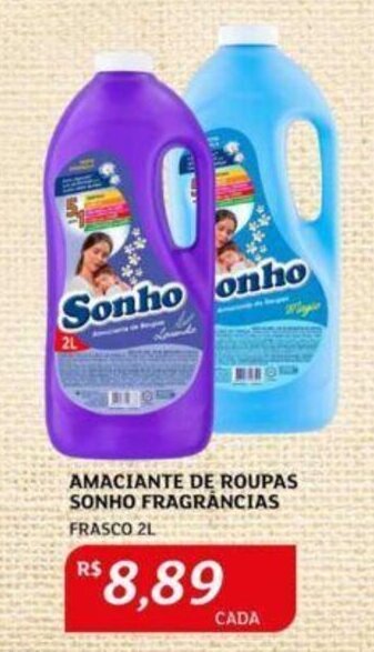Assaí Atacadista AMACIANTE DE ROUPAS SONHO FRAGRÂNCIAS FRASCO 2L oferta