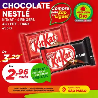 Dia CHOCOLATE Compre NESTLÉ KITKAT - 4 FINGERS AO LEITE - DARK 41,5 G oferta