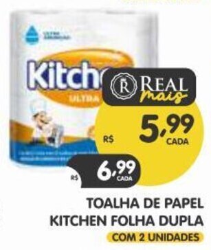 TOALHA DE PAPEL KITCHEN FOLHA DUPLA COM 2 UNIDADES