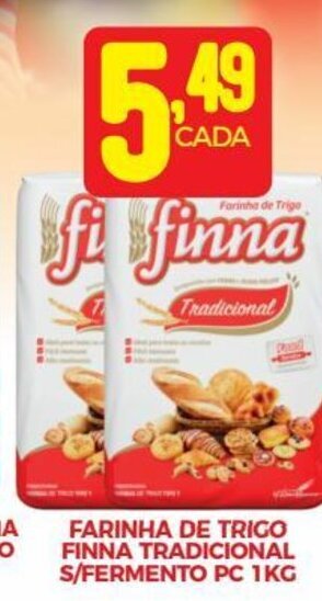 Fort Atacadista FARINHA DE TRIGO FINNA TRADICIONAL S/FERMENTO PC 1KG oferta