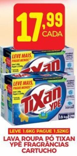 Fort Atacadista LAVA ROUPA PÓ TIXAN YPE FRAGRÂNCIAS CARTUCHO oferta