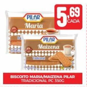 Fort Atacadista BISCOITO MARIA/MAIZENA PILAR TRADICIONAL PC 350G oferta