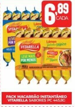 Fort Atacadista PACK MACARRÃO INSTANTÁNEO VITARELLA SABORES PC 445.8G oferta
