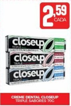 Fort Atacadista CREME DENTAL CLOSEUP TRIPLE SABORES 70G oferta