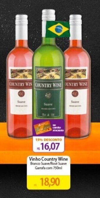 Vinho Country Wine Branco Suave/Rosé Suave Garrafa com 750ml