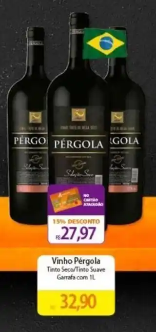 Atacadão Vinho Pérgola Tinto Seco/Tinto Suave Garrafa com 1L oferta