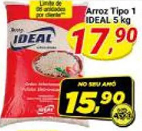 Amarelinha supermercados Arroz Tipo 1 IDEAL 5 kg oferta
