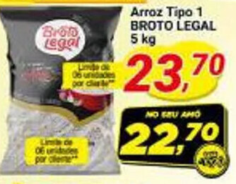 Amarelinha supermercados Arroz Tipo 1 BROTO LEGAL 5 kg oferta