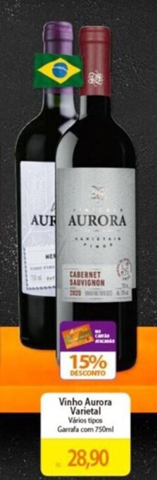 Atacadão Vinho Aurora Varietal Vários tipos Garrafa com 750ml oferta