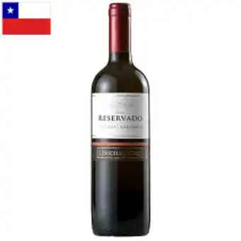 Vinho chileno tinto concha y toro reservado cabernet sauvignon 750ml