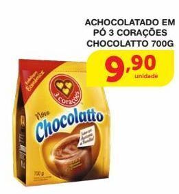 Roldão Achocolatado em pó 3 corações chocolatto 700g oferta