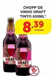 Roldão Chopp de vinho draft tinto 600ml oferta
