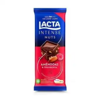 Barracão Supermercado Chocolate lacta intense nuts 40% cacau amêndoa 85g c/ framboesa oferta