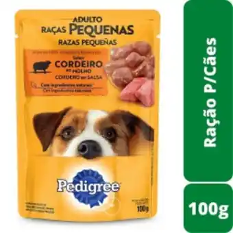 Rede Compras Ração para cães adultos raças pequenas pedigree cordeiro ao molho sachê 100g oferta