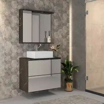 Gabinete para banheiro com cuba e armário loft bosi - portoro