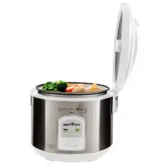 Novo Mundo Panela de arroz britânia, 10 xícaras, 700 w, com a função manter aquecido, inox- bpa10bi oferta