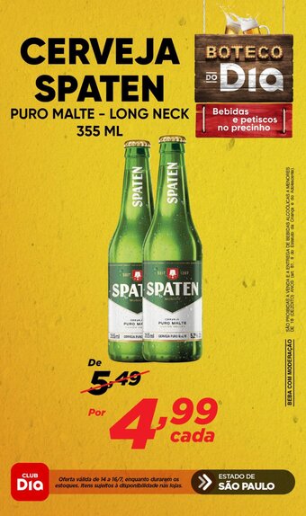 Dia CERVEJA SPATEN PURO MALTE LONG NECK 355ML oferta