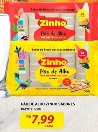 Assaí Atacadista PÃO DE ALHO ZINHO SABORES PACOTE 300G oferta