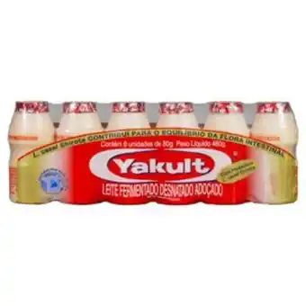 Big Box Leite fermentado desnatado yakult frasco 480g 6 unidades oferta