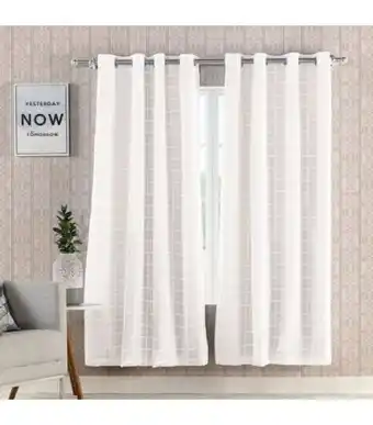 Freitas Varejo Cortina voil xadrez tecido com corta luz branca la viere 2,40x1,60m oferta