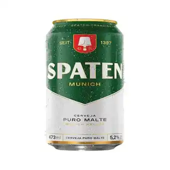 Arena Atacado Cerveja nacional spaten munich puro malte lata 473ml oferta