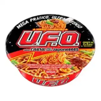 Barracão Supermercado Macarao nissin ufo carne com molho japones 97g oferta