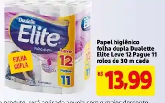 Mercado Extra Papel Higienico folha dupla Dualette Elite Lv 12 pg11 rolos de 30m cada oferta