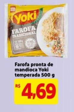 Mercado Extra Farofa Pronta de Mandioca Yoki temperada 500g oferta