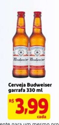 Mercado Extra Cerveja Budweiser garrafa 330ml oferta