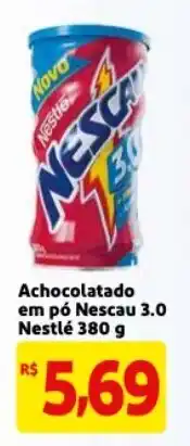 Mercado Extra Achocolatado em po Nescau 3.0 Nestle 380g oferta