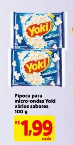Pipoca para micro ondas Yoki varios sabores 100g