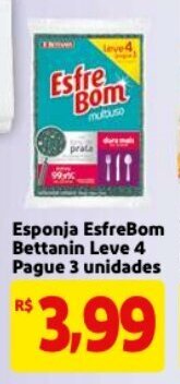 Esponja Esfrebom Bettanin Leve 4 Pague 3 unidades