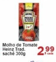Rossi Supermercado Molho de Tomate Heinz Trad. sachê 300g oferta