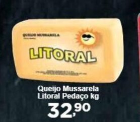 Rossi Supermercado Queijo Mussarela Litoral Pedaço kg oferta