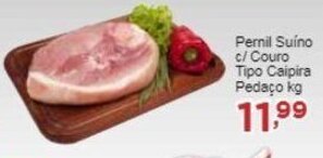Rossi Supermercado Pernil Suíno c/ Couro Tipo Caipira Pedaço kg oferta