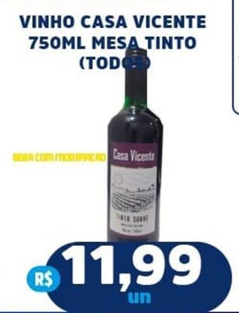 VINHO CASA VICENTE 750ML MESA TINTO