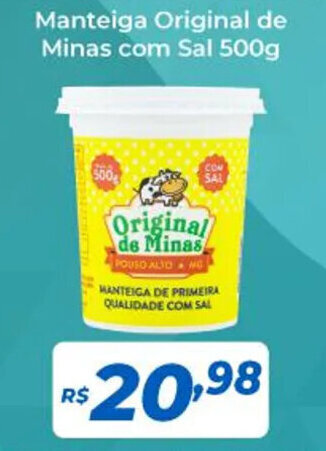 Manteiga Original de Minas com Sal 500g