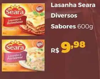 Villarreal Supermercados Lasanha Seara Diversos Sabores 600g oferta