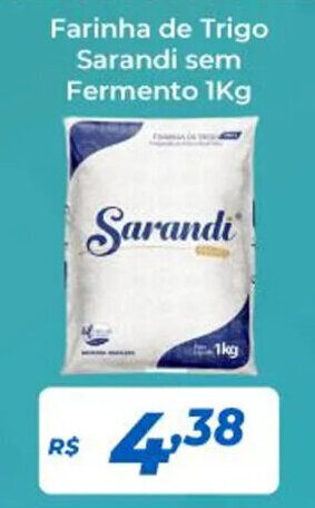 Atakarejo Farinha de Trigo Sarandi sem Fermento 1Kg oferta