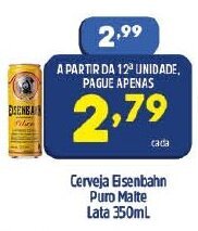 Arena Atacado Cerveja Eisenbahn Puro Malte lata 350ml oferta