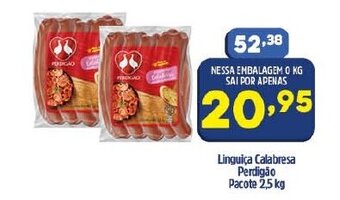 Arena Atacado Linguica Calabresa Perdigao pacote 2.5kg oferta