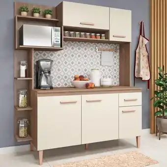 Cozinha compacta sofia com tampo cc18 flc teka champanhe