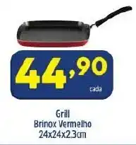 Arena Atacado Grill Brinox Vermelho 24x24x23cm oferta