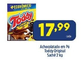 Arena Atacado Achocolatado em po Toddy Original sache 2kg oferta
